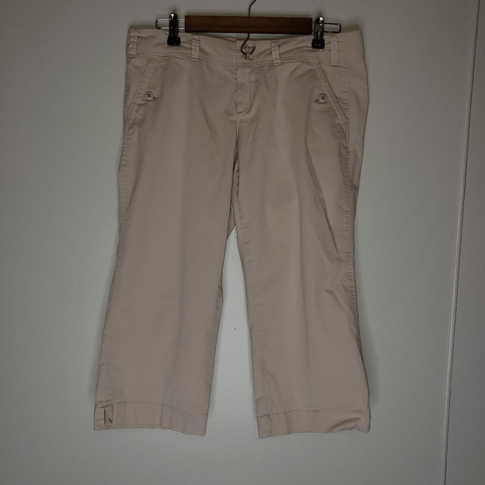 CAPRI Crop PANTS Sz 10 Khaki